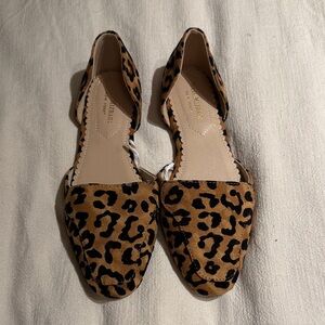 Isaac Mizrahi Leopard Print D'Orsay Flats - Tan/Black